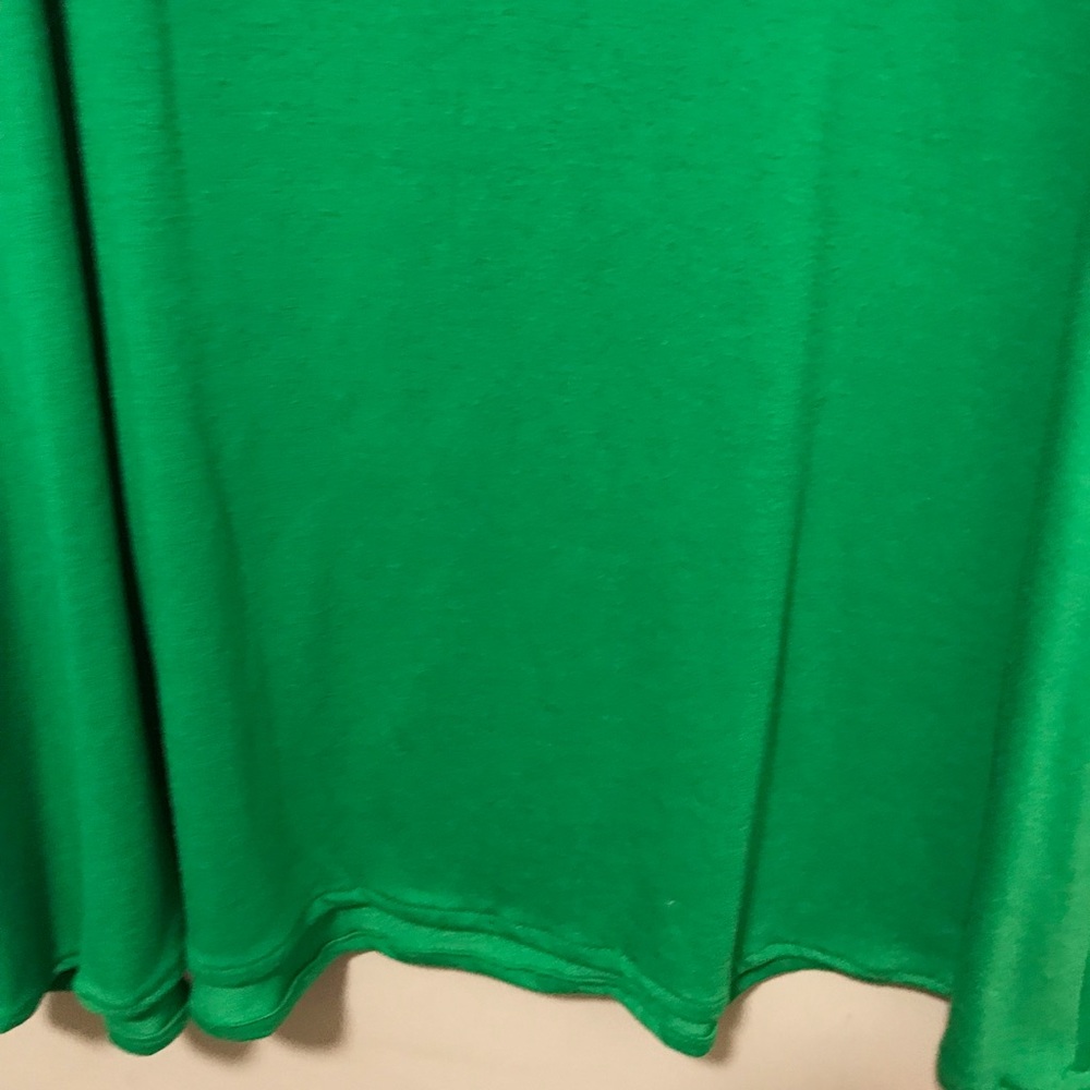 Green skirt.